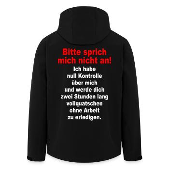 Bitte Sprich Mich Nicht An Ironie Sarkasmus Büro - Recycelte Männer Softshell-Jacke von Stanley/Stella - Schwarz - Hinten - AI Model Male 185 light (185cm)