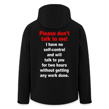 Bitte Sprich Mich Nicht An Ironie Sarkasmus Büro - Recycelte Männer Softshell-Jacke von Stanley/Stella - Schwarz - Hinten - AI Model Male 185 light (185cm)