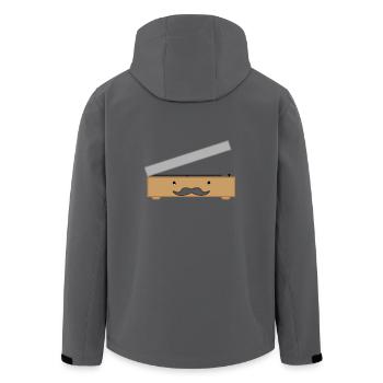 Mr. Grammotache - Men’s Recycled Softshell Jacket by Stanley/Stella - black - Back - AI Model Male 185 light (185cm)