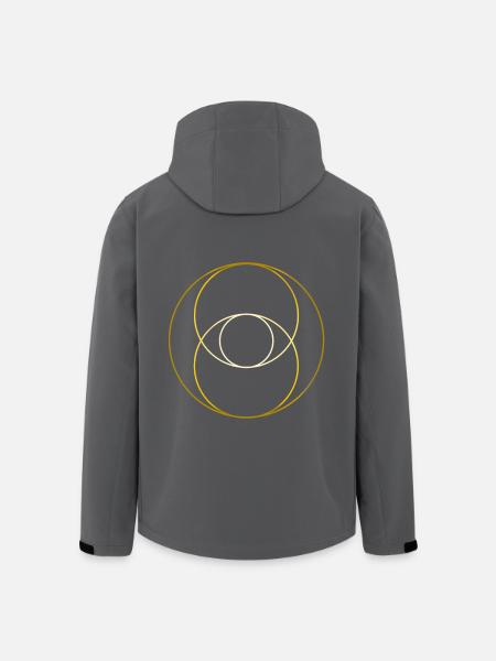 Vesica Piscis - Gradient Gold Version - Men’s Recycled Softshell Jacket by Stanley/Stella - black