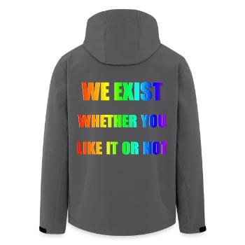 We Exist - Dégradé arc-en-ciel - Veste softshell homme en polyester recyclé Stanley/Stella - noir - Dos - AI Model Male 185 light (185cm)