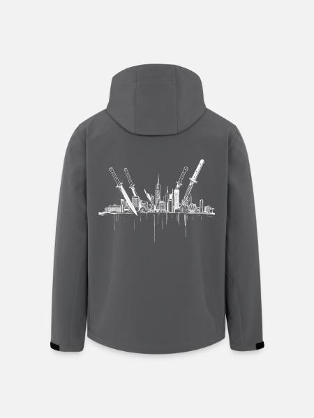 Messer Stadt - Recycelte Männer Softshell-Jacke von Stanley/Stella - Schwarz