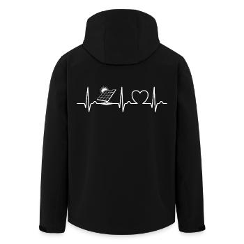 Photovoltaïque - Energie solaire - Courbe ECG - Impulsion - Veste softshell homme en polyester recyclé Stanley/Stella - noir - Dos - AI Model Male 185 light (185cm)