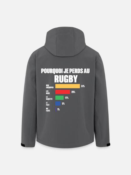Maillot Rugby je peux pas j'ai Rugby - Veste softshell homme en polyester recyclé Stanley/Stella - noir