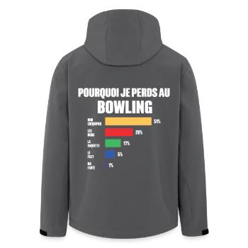 Bowling Trikot Ich kann nicht Bowling - Recycelte Männer Softshell-Jacke von Stanley/Stella - Anthrazit - Hinten - AI Model Male 185 light (185cm)