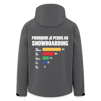Snowboard Trikot Ich kann nicht haben Ich Snowboarden - Recycelte Männer Softshell-Jacke von Stanley/Stella - Schwarz - Hinten - AI Model Male 185 light (185cm)