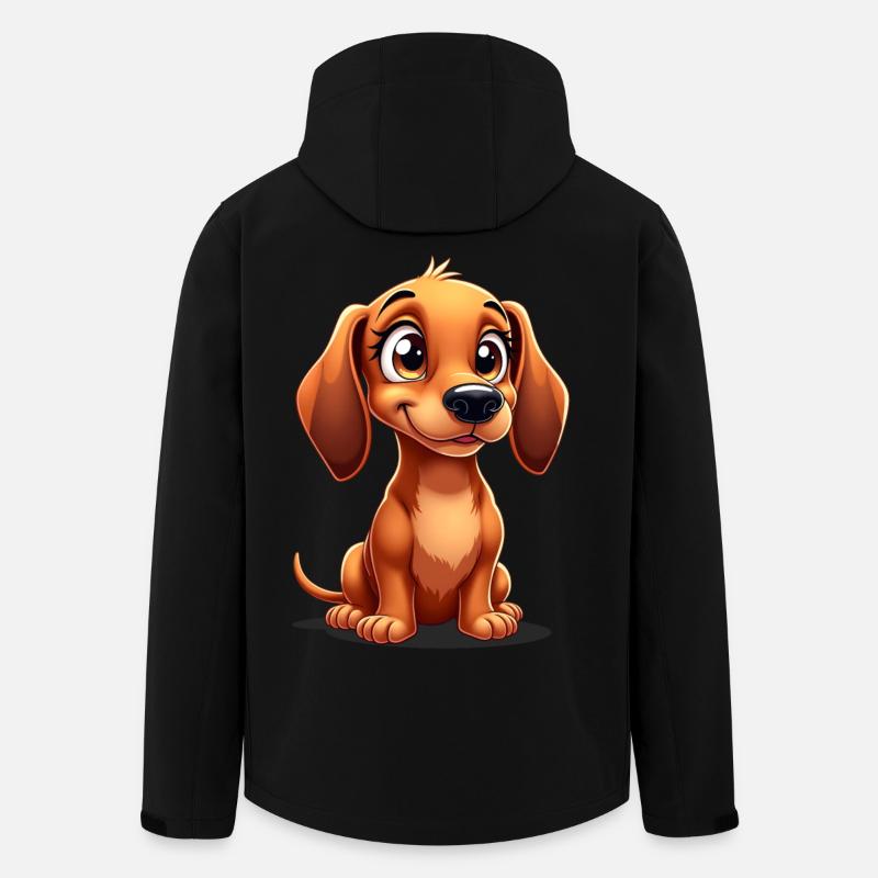Cute Dachshund - Droll Dachshund - Men’s Recycled Softshell Jacket by Stanley/Stella - black