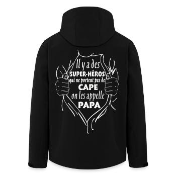 Super-Héros Cape Papa - Veste softshell homme en polyester recyclé Stanley/Stella - noir - Dos - AI Model Male 185 light (185cm)