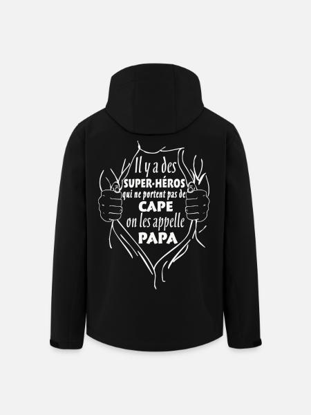 Super-Héros Cape Papa - Veste softshell homme en polyester recyclé Stanley/Stella - noir