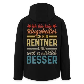 Rentner Klugscheißer - Recycelte Männer Softshell-Jacke von Stanley/Stella - Schwarz - Hinten - AI Model Male 185 light (185cm)