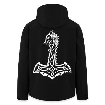 Loup blanc et marteau de Thor - Veste softshell homme en polyester recyclé Stanley/Stella - noir - Dos - AI Model Male 185 light (185cm)