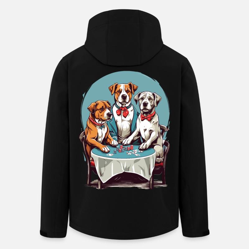 Hunde Poker - Recycelte Männer Softshell-Jacke von Stanley/Stella - Schwarz
