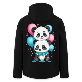 Süße Panda - Recycelte Männer Softshell-Jacke von Stanley/Stella - Schwarz - Hinten - AI Model Male 185 light (185cm)