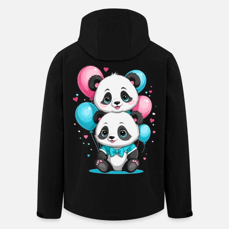 Cute Panda - Men’s Recycled Softshell Jacket by Stanley/Stella - black