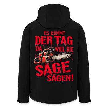 Halloween Säge Ruhrpott Ruhrgebiet Shirt - Recycelte Männer Softshell-Jacke von Stanley/Stella - Schwarz - Hinten - AI Model Male 185 light (185cm)