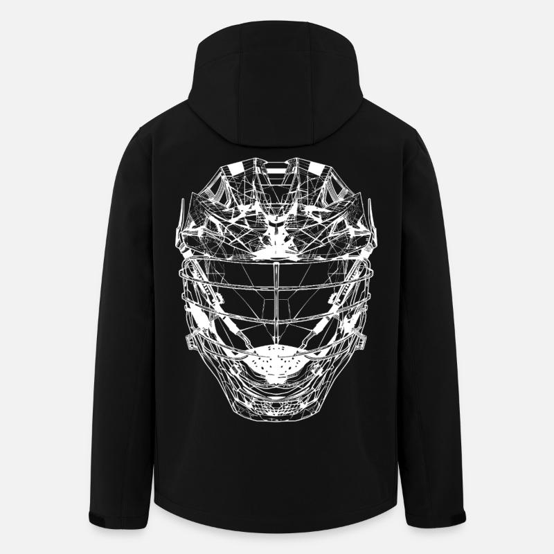 Lacrosse Helmet Line Art - Men’s Recycled Softshell Jacket by Stanley/Stella - black