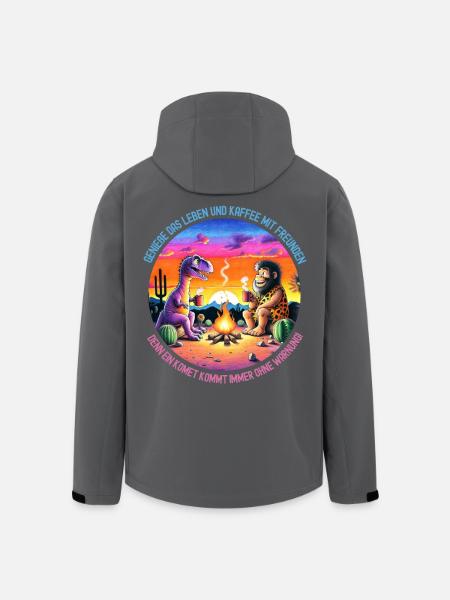 Dinosaur and lion camping - Men’s Recycled Softshell Jacket by Stanley/Stella - black