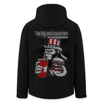 Gorille patriotique avec thème de restauration rapide - Veste softshell homme en polyester recyclé Stanley/Stella - noir - Dos - AI Model Male 185 light (185cm)