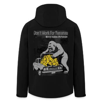 Conception de caricature de voiture de singe banane - Veste softshell homme en polyester recyclé Stanley/Stella - noir - Dos - AI Model Male 185 light (185cm)