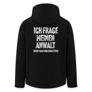 Humorvoller Anwaltsspruch Druck - Recycelte Männer Softshell-Jacke von Stanley/Stella - Schwarz - Hinten - AI Model Male 185 light (185cm)