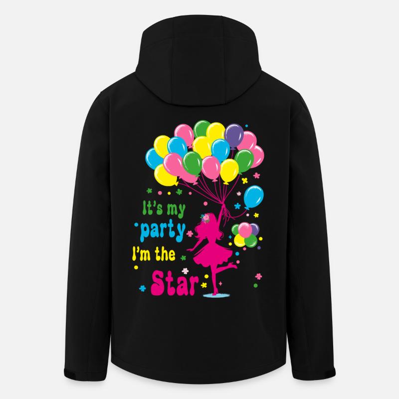 Feierliches Mädchen mit Luftballons Design - Recycelte Männer Softshell-Jacke von Stanley/Stella - Schwarz