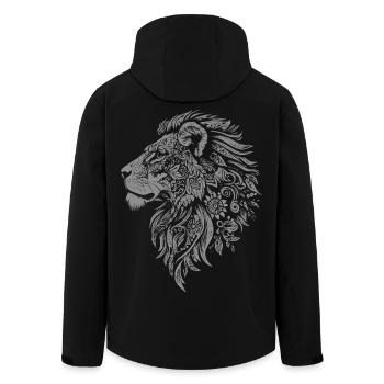 Veredelter Löwenkopf mit floraler Verzierung - Recycelte Männer Softshell-Jacke von Stanley/Stella - Schwarz - Hinten - AI Model Male 185 light (185cm)