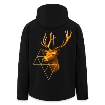 Cerf doré - Veste softshell homme en polyester recyclé Stanley/Stella - noir - Dos - AI Model Male 185 light (185cm)