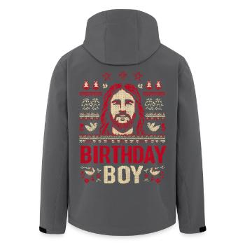 Birthday Boy Strickdesign - Recycelte Männer Softshell-Jacke von Stanley/Stella - Schwarz - Hinten - AI Model Male 185 light (185cm)