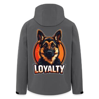 Loyauté – German Shepherd Design - Veste softshell homme en polyester recyclé Stanley/Stella - charbon - Dos - AI Model Male 185 light (185cm)