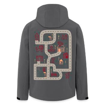 Sentier Carte Village Coloré Monde - Veste softshell homme en polyester recyclé Stanley/Stella - noir - Dos - AI Model Male 185 light (185cm)