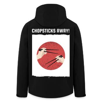 Essstäbchen weg Ramen Japanische Flagge - Recycelte Männer Softshell-Jacke von Stanley/Stella - Schwarz - Hinten - AI Model Male 185 light (185cm)