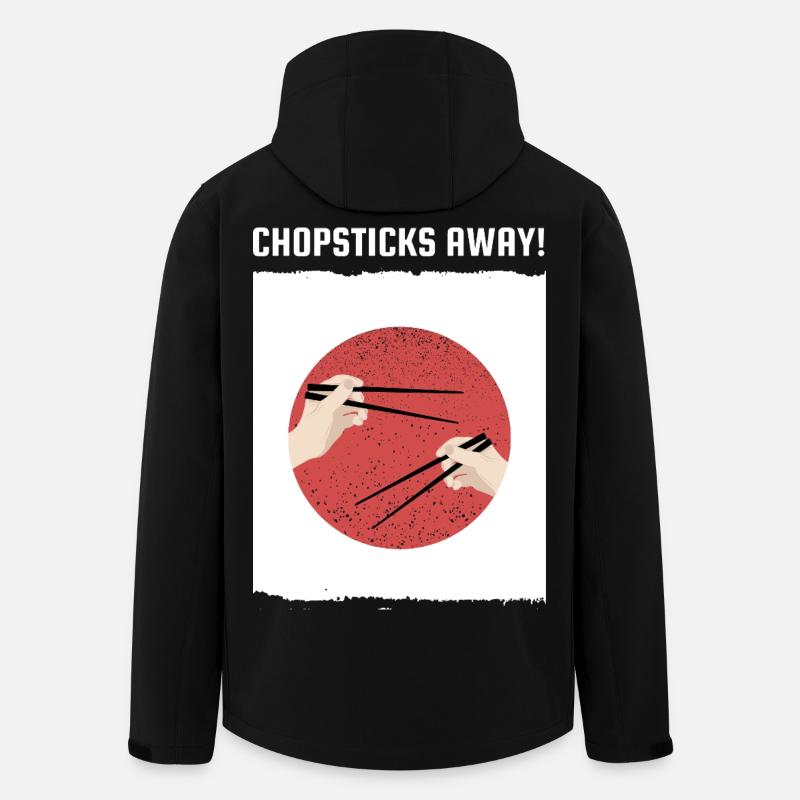 Baguettes à l’écart, ramen Drapeau japonais - Veste softshell homme en polyester recyclé Stanley/Stella - noir