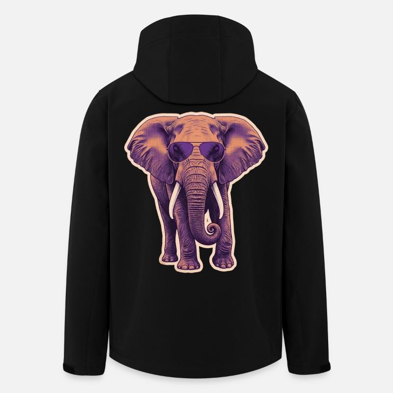 Lunettes d’été éléphant - Veste softshell homme en polyester recyclé Stanley/Stella - noir