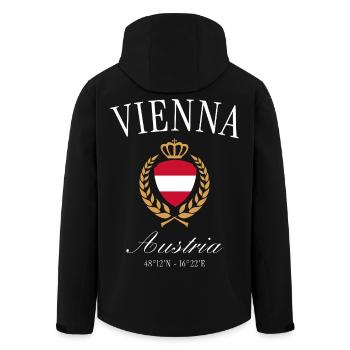 Couronne d’armoiries de Vienne Autriche – Souvenir de voyage - Veste softshell homme en polyester recyclé Stanley/Stella - noir - Dos - AI Model Male 185 light (185cm)