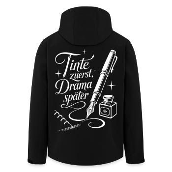 Tintenliebe für Schreibnerds - Recycelte Männer Softshell-Jacke von Stanley/Stella - Schwarz - Hinten - AI Model Male 185 light (185cm)