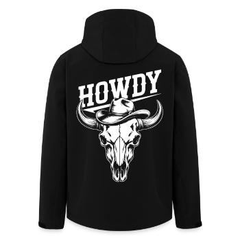 Line Dance Howdy Western Buffalo Skull - Men’s Recycled Softshell Jacket by Stanley/Stella - black - Back - AI Model Male 185 light (185cm)