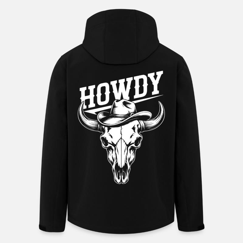Line Dance Howdy Western Büffelschädel - Recycelte Männer Softshell-Jacke von Stanley/Stella - Schwarz