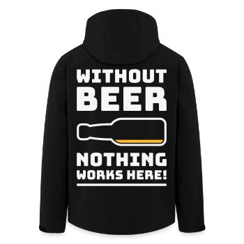Sans bière, rien ne marche ici ! (BEVENT DU NÉGATIF 2C) - Veste softshell homme en polyester recyclé Stanley/Stella - noir - Dos - AI Model Male 185 light (185cm)