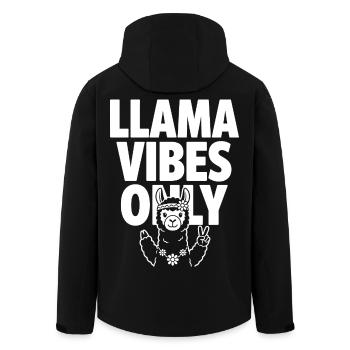 Vibrations de lama uniquement – Lama hippie - Veste softshell homme en polyester recyclé Stanley/Stella - noir - Dos - AI Model Male 185 light (185cm)