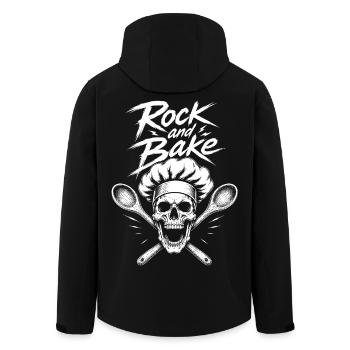 Rock and Bake Skull Motif - Men’s Recycled Softshell Jacket by Stanley/Stella - black - Back - AI Model Male 185 light (185cm)