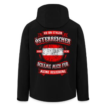Stolzer Österreicher - Recycelte Männer Softshell-Jacke von Stanley/Stella - Schwarz - Hinten - AI Model Male 185 light (185cm)