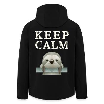 Keep Calm Sloth - Men’s Recycled Softshell Jacket by Stanley/Stella - black - Back - AI Model Male 185 light (185cm)