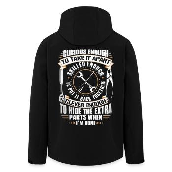 Neugierig genug, um es geschickt genug auseinander zu nehmen - Recycelte Männer Softshell-Jacke von Stanley/Stella - Schwarz - Hinten - AI Model Male 185 light (185cm)