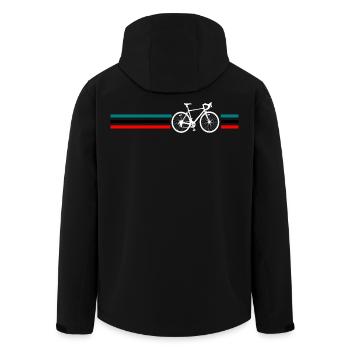 Road Bike Cycling Retro - Men’s Recycled Softshell Jacket by Stanley/Stella - black - Back - AI Model Male 185 light (185cm)