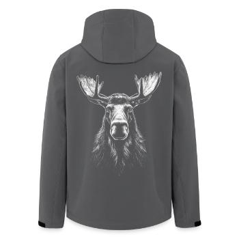 Renne Portrait Orignal Animaux Faune Animale - Veste softshell homme en polyester recyclé Stanley/Stella - noir - Dos - AI Model Male 185 light (185cm)