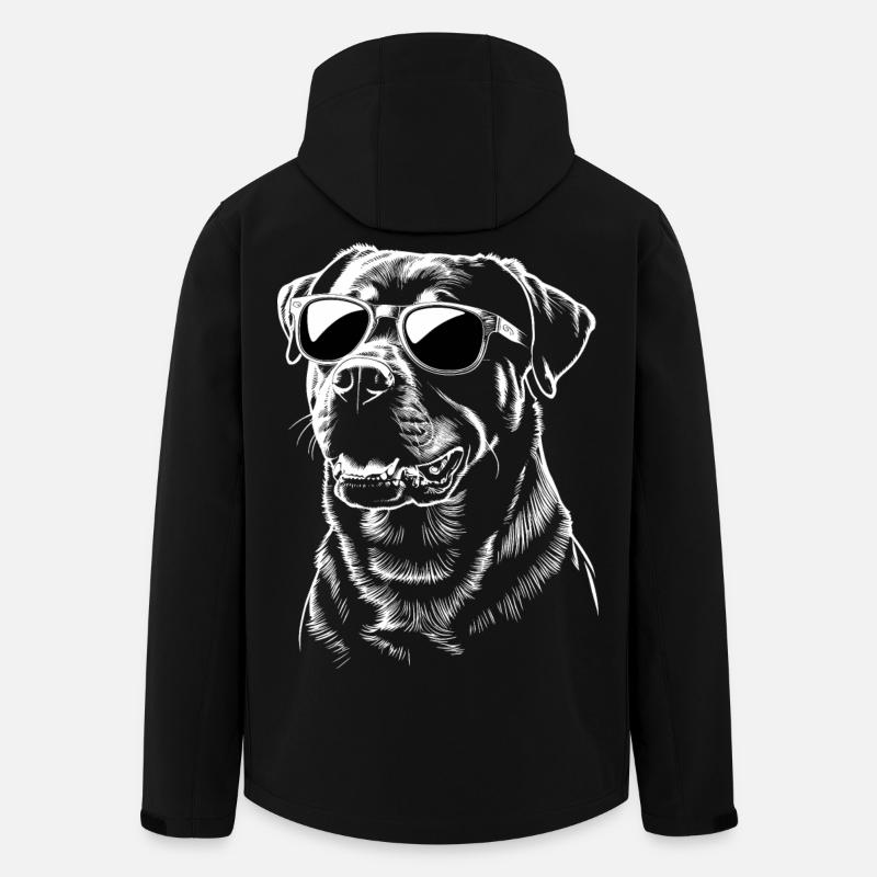 Rottweiler mit Brille - Recycelte Männer Softshell-Jacke von Stanley/Stella - Schwarz