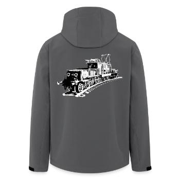 Locomotive "Crocodile" - Men’s Recycled Softshell Jacket by Stanley/Stella - anthracite - Back - AI Model Male 185 light (185cm)
