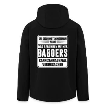 BAGGER MASCHINENFÜHRER BERUF - Recycelte Männer Softshell-Jacke von Stanley/Stella - Schwarz - Hinten - AI Model Male 185 light (185cm)