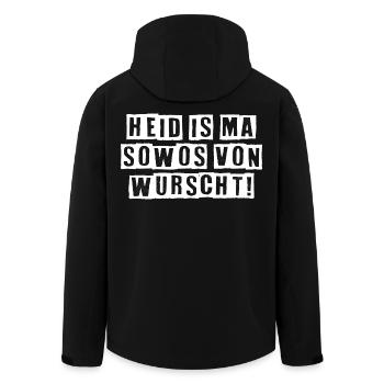 HEID IS MA SOWOS VON WURSCHT! - Recycelte Männer Softshell-Jacke von Stanley/Stella - Schwarz - Hinten - AI Model Male 185 light (185cm)