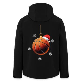 MERRY CHRISTMAS BASKETBALL - Men’s Recycled Softshell Jacket by Stanley/Stella - black - Back - AI Model Male 185 light (185cm)